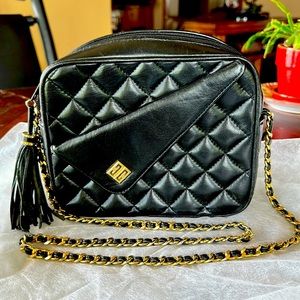 Givenchy Black Quilted Leather Gold Chain Camera Crossbody Shoulder Bag